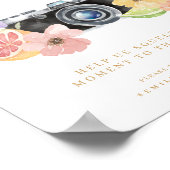 Foto gastboek citrus bruiloft aquarel camera poster (Hoek)