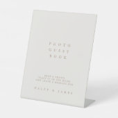 Foto Gastboek Eenvoudig Trouwteken Reclamebord Met Voetstuk (Voorkant)