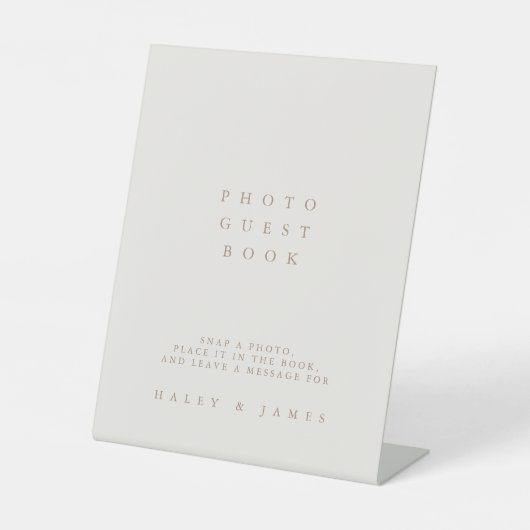 Foto Gastboek Eenvoudig Trouwteken Reclamebord Met Voetstuk (Voorkant)