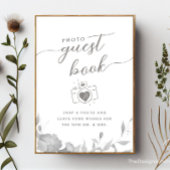Foto Gastenboek bord minimalistisch Boho Floral Po Kaart