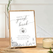 Foto Gastenboek bord minimalistisch Boho Floral Po Kaart