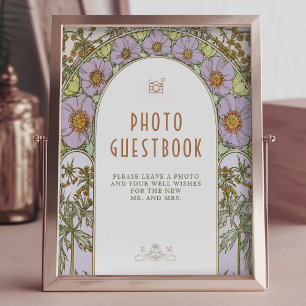 Foto-gastenboek bord vintage art nouveau door Much Poster