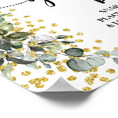 Foto Gastenboek Bruiloft Bruid Eucalyptus Goud Poster (Hoek)