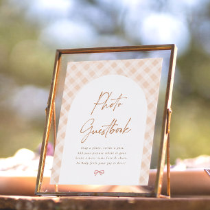 Foto-gastenboek Gingham Cutie Pie Baby Shower Bord Poster