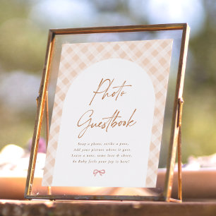 Foto-gastenboek Gingham Cutie Pie Baby Shower Bord Poster