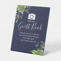 Foto Gastenboek Groen Marine Blauw Bruiloft