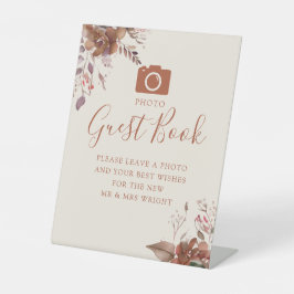 Foto Gastenboek Herfst Herfst Bruiloft Reclamebord Met Voetstuk