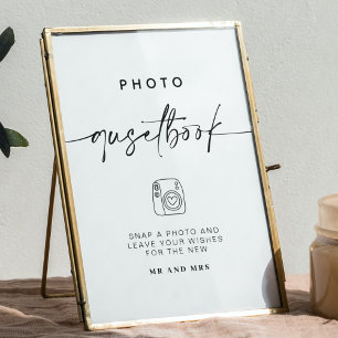 Foto-gastenboek Modern Minimalistisch Trouwbord Poster