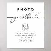 Foto Gastenboek | Modern minimalistisch trouwteken Poster (Voorkant)