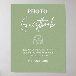Foto Gastenboek   Modern minimalistisch trouwteken Poster