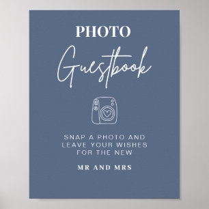 Foto Gastenboek Modern minimalistisch trouwteken Poster
