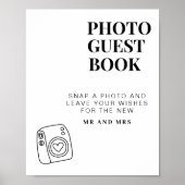 Foto Gastenboek | Modern minimalistisch trouwteken Poster (Voorkant)