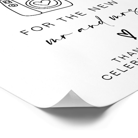 Foto Gastenboek | Modern minimalistisch trouwteken Poster (Hoek)