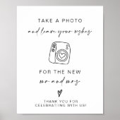 Foto Gastenboek | Modern minimalistisch trouwteken Poster (Voorkant)