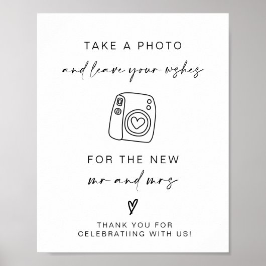 Foto Gastenboek | Modern minimalistisch trouwteken Poster (Voorkant)