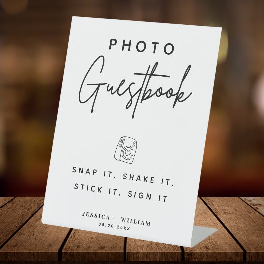 Foto Gastenboek Snap It Shake it Stick It Sign it Reclamebord Met Voetstuk