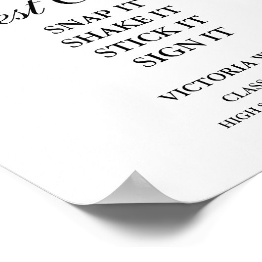 Foto Gastenboek teken, Afstuderen Foto Gastenboek Poster (Hoek)