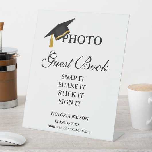Foto Gastenboek teken, Afstuderen Foto Gastenboek Reclamebord Met Voetstuk (Insitu)