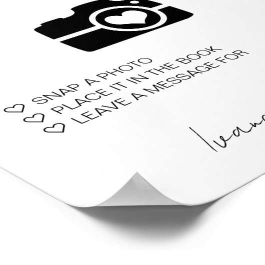 Foto Gastenboek Teken Huwelijksfoto Gastenboek Poster (Hoek)