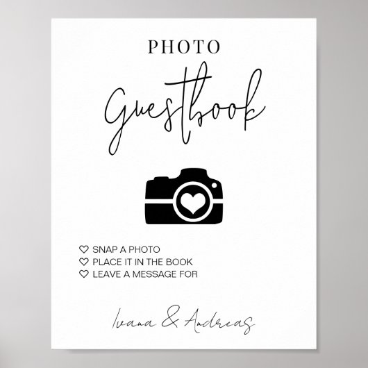 Foto Gastenboek Teken Huwelijksfoto Gastenboek Poster (Voorkant)