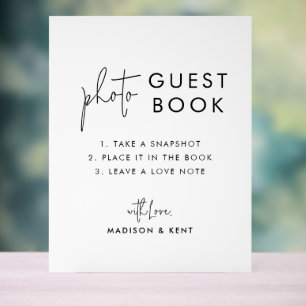 Foto Gastenboek Witte Bruiloft Acryl Bord