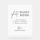 Foto Gastenboek Witte Bruiloft Acryl Bord (Voorkant)
