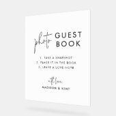 Foto Gastenboek Witte Bruiloft Acryl Bord (Hoek)