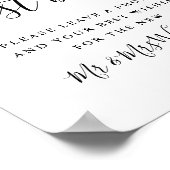 Foto-gastenboek zwart-wit script bord poster (Hoek)