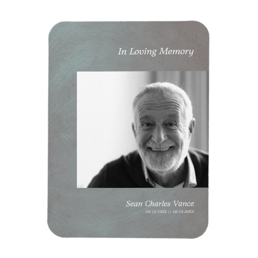 Foto Geachte Onthoud Faux Gray Metallic Effect Magneet (Verticaal)