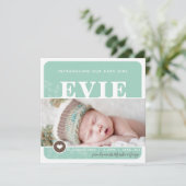 FOTO GEBOORTE AANKONDIGING hart spot munt botanisc (Staand voorkant)