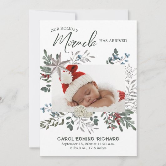 Foto Geboorte Aankondiging Kerst Baby shower (Voorkant)