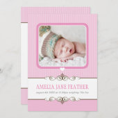 FOTO GEBOORTE AANKONDIGING kostbare baby meisje ro (Voorkant / Achterkant)