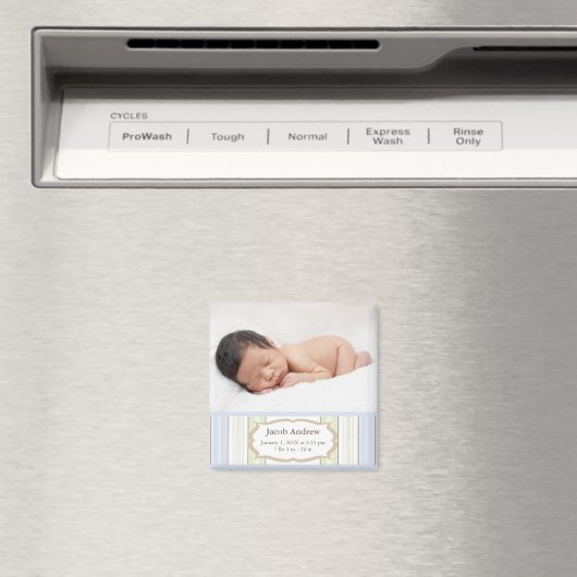 Foto Geboorte Aankondiging Magneten - Baby Boy (Insitu (Vaatwasser))