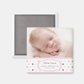 Foto Geboorte Aankondiging Magneten - Baby Meisje (Voorkant / Achterkant)