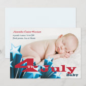 Foto geboorteaankondiging 4 juli aankondiging (Voorkant / Achterkant)