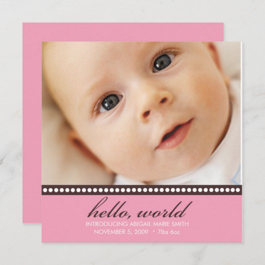 Foto geboorteaankondiging aankondiging (Voorkant / Achterkant)