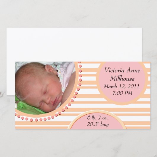 Foto geboorteaankondiging aankondiging (Voorkant / Achterkant)