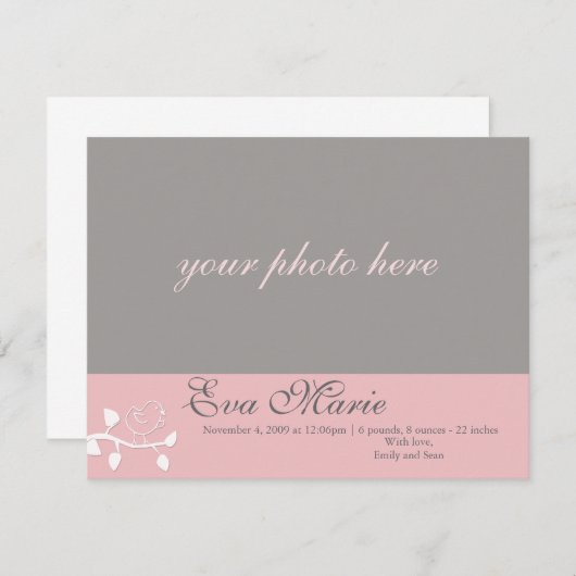 Foto geboorteaankondiging aankondiging (Voorkant / Achterkant)