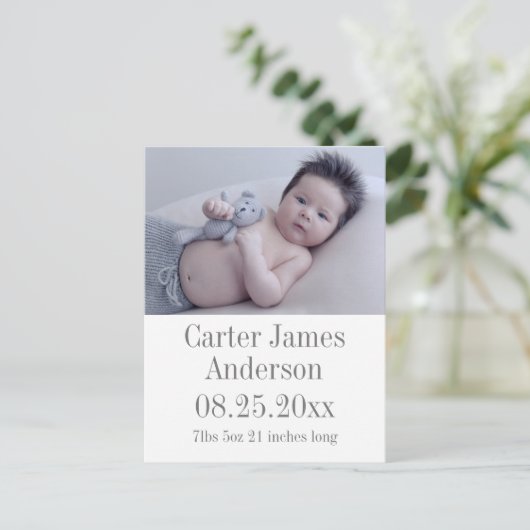Foto geboorteaankondiging aankondigingskaart (Staand voorkant)