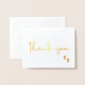 Foto geboorteaankondiging Baby dank je goud Folie Kaarten (Voorkant met envelop)