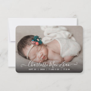 Foto geboorteaankondiging bedankkaart