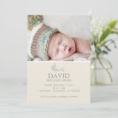 Foto geboorteaankondiging | Bird Announcer Aankondiging (Staand voorkant)