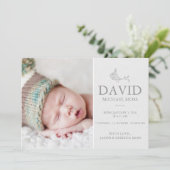 Foto geboorteaankondiging | Bird Announcer Aankondiging (Staand voorkant)