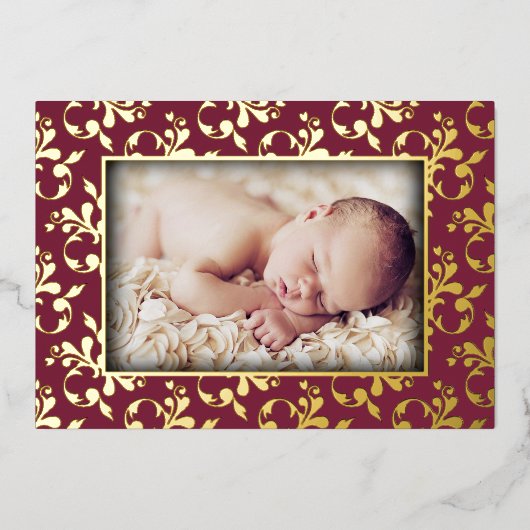 Foto Geboorteaankondiging Foliekaart Folie Feestdagenkaart (Voorkant)