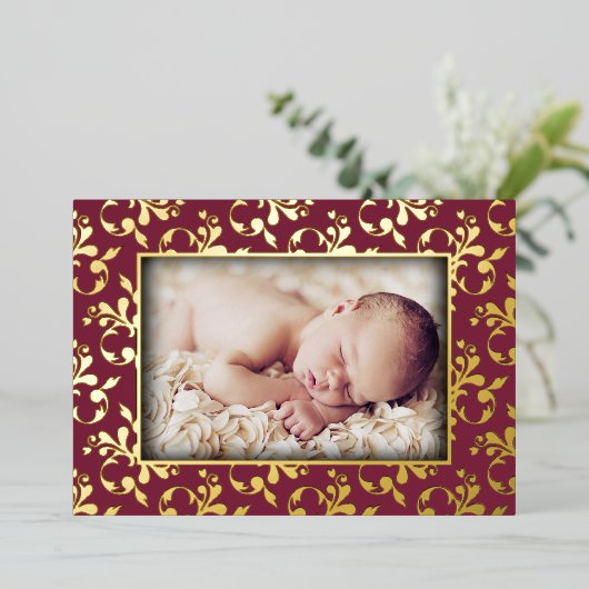 Foto Geboorteaankondiging Foliekaart Folie Feestdagenkaart (Staand Voorkant)