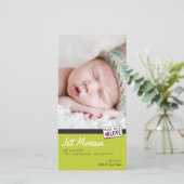 FOTO GEBOORTEAANKONDIGING :: gemaakt met liefde 1 Aankondiging (Staand voorkant)