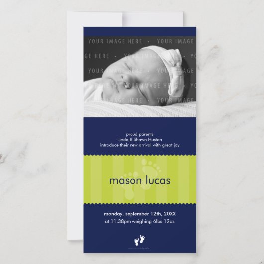 FOTO GEBOORTEAANKONDIGING :: Happy feet 12P Aankondiging (Voorkant)