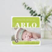 FOTO GEBOORTEAANKONDIGING hartvlek limoen botanisc Aankondiging (Staand voorkant)