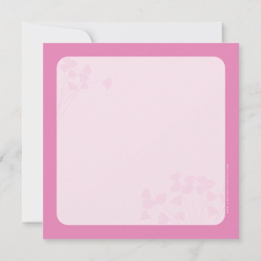 FOTO GEBOORTEAANKONDIGING hartvlek roze botanisch Aankondiging (Achterkant)