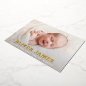Foto Geboorteaankondiging Kaart met Folie (Gedraaid)